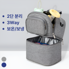 누아픽스 2단 분리 보온보냉 기저귀 가방, 네이비