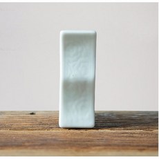 국산 조각목단 수저받침 도자기 숟가락 젓가락 받침대, 1개