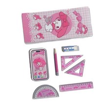 역할놀이 미니 문구함 모델 인형 액세서리 필통 지우개 자 펜, 1개, 마이멜로디