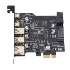 PCIe to USB 3.2 확장 카드 5포트 2개의 USB Type-C 커넥터 포함 설치 PC용 PCI 익스프레스 확장 카드, PCIe to USB 3.2 Gen 2 카드 20Gbp