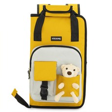 鼓棒袋 造型鼓棒袋 樂器袋 爵士鼓 鼓棒 鼓棒收納袋 鼓棒後背包 鼓棒後背袋 背包 後背包 背袋 鼓棒包 鼓棒配件, 1個, 小熊黃