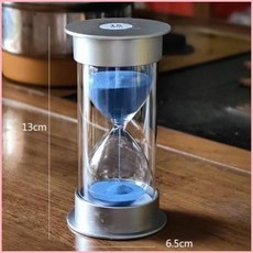 銀蓋夜光款沙漏，10/20/30分鐘計時器，兒童學習時間，適用於平安夜與耶誕節禮物 K79V, 10分鐘蘭色, 1個