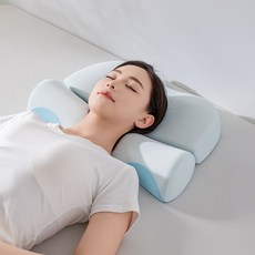 머스코 수면베개 SBU16J25 목베개 메모리폼베개, 1개, 지퍼 일체형 베개 블루