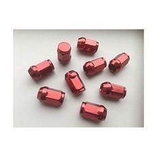 20개 빨간색 14mm X 1.50 애프터마켓 휠 러그 너트 2006 쉐보레 교외 2500 OEM 림 장착 가능 구매자가 사양 검토 필요