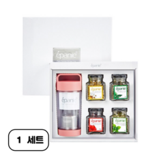 에빠니 힐링 세트, 1세트, 유기농 허브차 4종 + 에코 텀블러 핑크 + 쇼핑백