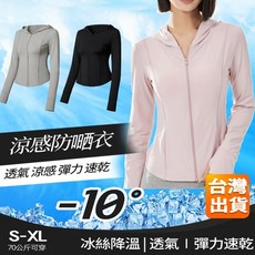 修身冰絲防曬衣 - 短款涼感外套，抗UV透氣速乾