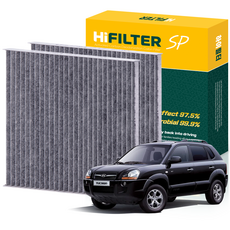 하이필터 현대 자동차 투싼 활성탄 에어컨필터, 2개, 투싼 (1세대 JM) HI-D004