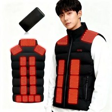 {20000mAh 대용량} 발열 조끼 남성용 23구역 발히터 경량 슬리브리스 캠핑 등산 스키 아웃도어 겨울 작업용 일상복