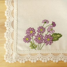 Shushu Room 刺繡用蕾絲手帕 2入, 象牙白