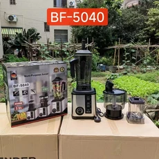 3L 6-in-1 블렌더 상업용 스테인리스 스틸 고출력 순수 구리 믹서 고기 분쇄기 얼음 주서기, 04 BF-5040 6 in 1
