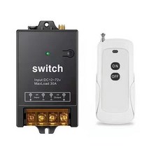 台灣出貨 新款12V24V36V48V60V72V通用遙控開關直流單路水泵電瓶燈具電器, 控制器+1個遙控器500米, 1個