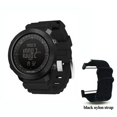 smart watch north edge apache 3 men 스포츠 디지털 smartwatch 대기 고도계 기압계 나침반 육군 방수, 검정 검정 나일론, 1개