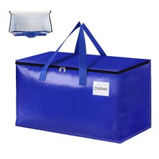 하루꿈 대용량 이사박스 이사가방 다용도 정리 파우치 이불 의류 수납 정리함 접이식 방수, 1개, 블루