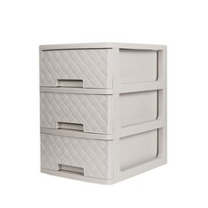 지오리빙 마틴 플라스틱 서랍장, 3단, 라이트그레이