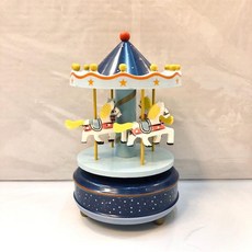 伍拾錢 音樂旋轉木馬 天空之城音樂盒 宮崎駿動畫主題 贈禮收藏, 深藍、淺藍相間