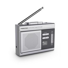 카세트테이프녹음 TOMASHI 휴대용 카세트 라디오 플레이어 워크맨 테이프 MP3 변환기 내장 스피커 마이크 헤드폰 지원, 1개