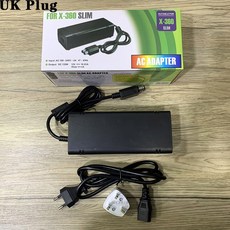XBOX 360 X-360 충전기 EU/US/UK의 케이블 새로운 공급 슬림 기능 220V 장치 AC 전원 어댑터 코드 S 충전, UK PLUG For 360slim, 1개
