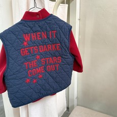 兒童韓版絎棉刺繡夾棉馬甲