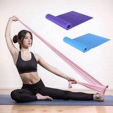 세렌디 라텍스 스트레칭밴드 1+1 근력운동 튜빙밴드 홈트용 요가 필라테스 복지센터 문화센터 재활운동 고무밴드, 퍼플(150X15cm), 블루(150X15cm)
