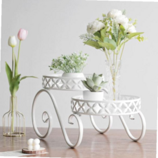 노블레스 너우 화분 2단 앤틱 철제 화분거치대 화분대 받침대 59000EA 1EA, 너우2단화분대 화이트