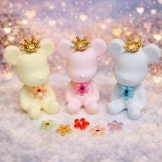 미니꽃베어브릭석고방향제 호두마루샵 돌웨딩답례품 개업선물 차량용석고방향제/오퓨저, 일반)블루_클린코튼