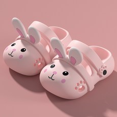 EVA兔子踩屎感兒童涼拖鞋夏季親子女童洞洞鞋防滑軟底卡通女寶寶