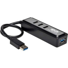 케이블이 내장된 이튼 트립 라이트 4포트 휴대용 슬림 USB 3.0 초고속 허브U360-004-SLIM, 4-Port Portable Hub, 1개