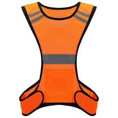 Ptwola 반사 러닝 조끼 높은 가시성 기어 대형 포켓 야간 경량 안전 134535, 주황색