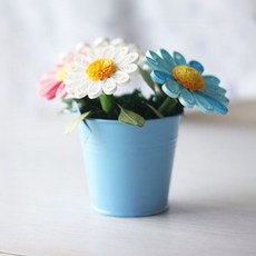 미니 화분바구니 홈가드닝 조화 바스켓 책상꾸미기, 핑크, 1개