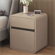 가정용 스마트 금고 협탁 틈새 침대옆 비밀 미니 무선충전 소형 서랍장, 카키35cm (키+비밀번호)