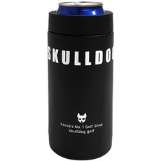 스컬독 캔 쿨러 홀더 아이싱기 아이스 칠러 맥주캔 커버 음료 보냉백 스텐, 블랙, 500ml
