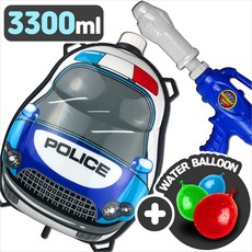 물총 경찰배낭+물풍선/ 대용량 물놀이 파워 펌프 워터건 유아 어린이 장난감, 단품, 1개
