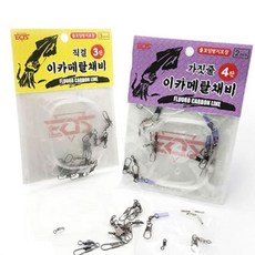 [쀼샵] 이오스 이카메탈채비 가짓줄 직결 한치 오징어 낚시채비 4단, 1개
