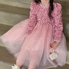 유아 드레스 아기 공주옷 봄 가을 여아 파티 원피스 스팽글 공주드레스