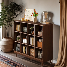 다용도실 수납 선반장 북선반 거실 진열장 엔틱 장식장, 다크브라운(A)