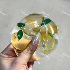 유리 과일 슬랑이 수제 말랑이, 1개, 4_녹차 아이스 레몬 (옐로우 그린 랜덤)