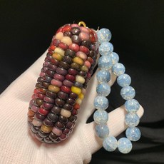 文玩玉米手把件 寶石玉米飾品, 1個, 小矮墩墩, 小矮墩墩