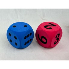EVA泡綿圓角骰子組 12cm 台灣製造 圓角設計 安全無毒 兒童玩具, 1個, 12cm圓角骰子（藍點數+紅數字）