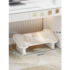 나무 풋스툴 공부책상 키높이 스텝 거치대 사무실, 1개, 화이트 고양이형-대형-사면