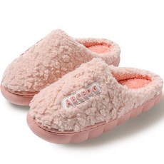 코지라움 알파벳 양털 실내화 겨울 슬리퍼 가볍고 따뜻한 사무실 실내화 보온 실내용 거실화, 1개, 03.핑크