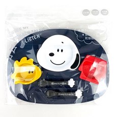 史努比 SNOOPY PEANUTS 日本製兒童餐具組, 1個, 藍色, 碗，叉子，勺子，盤子，湯匙架