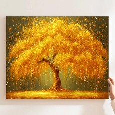 세잔느화실 인테리어 돈벼락 부자되는 황금나무 풍수 재복 금전운 돈벼락 재물가득 4종, 캔버스액자, 02.황금폭류수