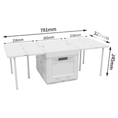 折疊桌露營收納箱, 白色, 1個, 1