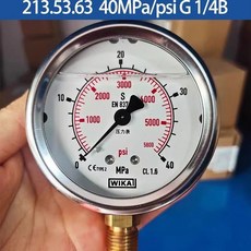 wika威卡壓力錶 德國進口軸嚮徑嚮液壓錶 耐震不銹鋼測壓錶 EN837-1 水壓錶 氣壓錶, 40MPa/5800psi, 1個