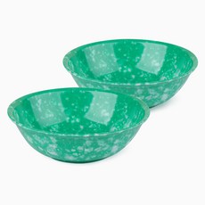 레트로 분식 그릇 포장마차 떡볶이 라면 캠핑 접시, 그린, 레트로그릇, 2개