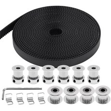페듀이 5M 타이밍 벨트 10mm 폭 20 톱니 5mm 보어 타이밍 풀리 휠 +20 톱니 5mm 아이들러 텐셔너 스프링 텐션 3D 프린터 부품