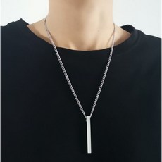 라워스 미니멀 스텐 스틱바 목걸이