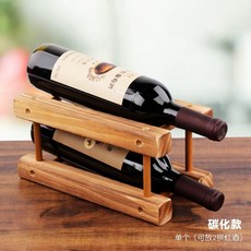 DIY 지효와인랙 우드 가능 4개에 원목 와인홀더 술 가정용 2병 보관함 원목색, 1개, H. 와인 2병 수납