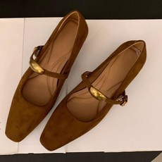 POMTOR 여성 펌프스 스퀘어 하객 발편한 단화