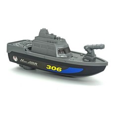 모형 보트 다이캐스트 장난감 전동 해적선 바닷가 수영장 해변, 기본구성, 1개, 그레이 전동 전함선